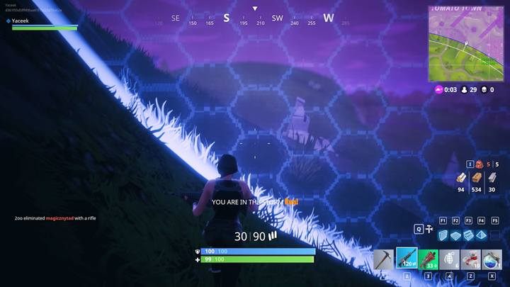 Çemberin dışındayken hasar alacaksınız.  - Temel ipuçları - Fortnite: Battle Royale'a nasıl başlanır?  - Yeni Başlayanlar Rehberi - Fortnite: Battle Royale Oyun Rehberi