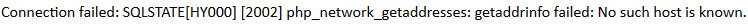 PHP PDO Host Hatası